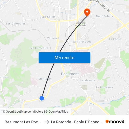 Beaumont Les Roches to La Rotonde - École D'Économie map