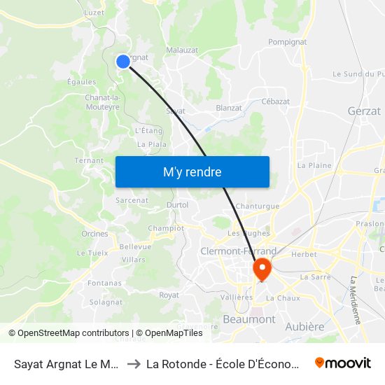 Sayat Argnat Le Mas to La Rotonde - École D'Économie map