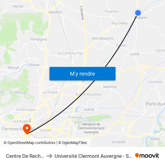 Centre De Recherche to Université Clermont Auvergne - Site Carnot map