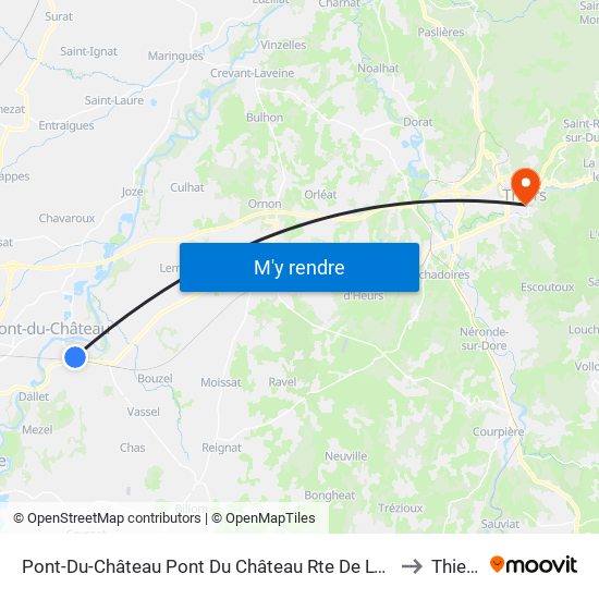 Pont-Du-Château Pont Du Château Rte De Lyon to Thiers map
