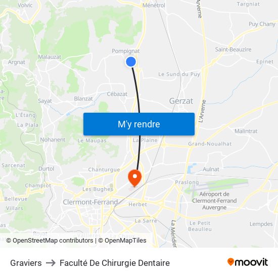 Graviers to Faculté De Chirurgie Dentaire map