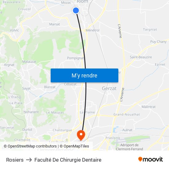 Rosiers to Faculté De Chirurgie Dentaire map