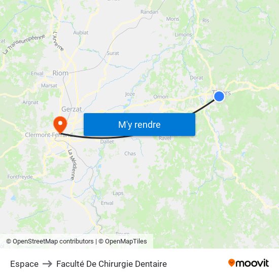Espace to Faculté De Chirurgie Dentaire map