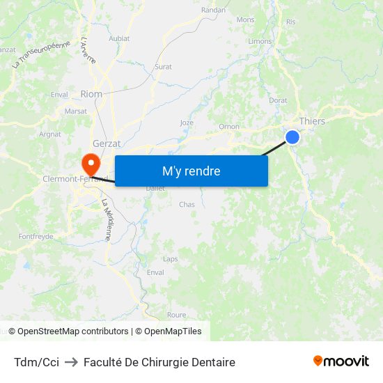 Tdm/Cci to Faculté De Chirurgie Dentaire map
