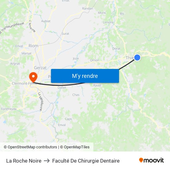 La Roche Noire to Faculté De Chirurgie Dentaire map