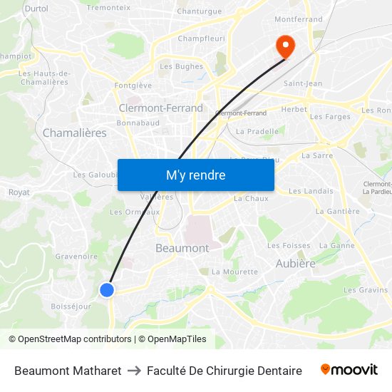 Beaumont Matharet to Faculté De Chirurgie Dentaire map