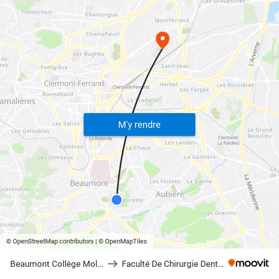 Beaumont Collège Molière to Faculté De Chirurgie Dentaire map