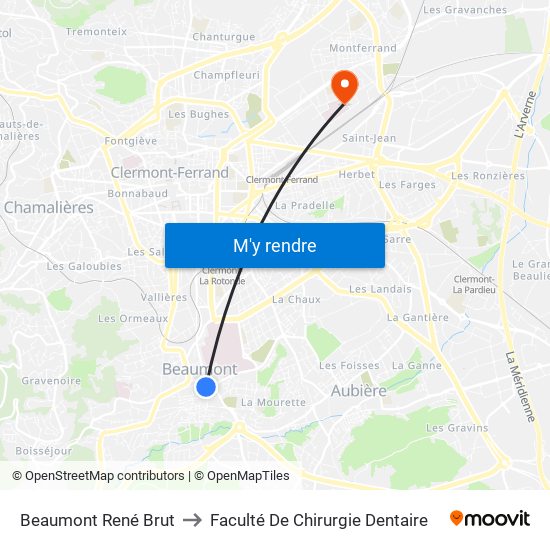 Beaumont René Brut to Faculté De Chirurgie Dentaire map