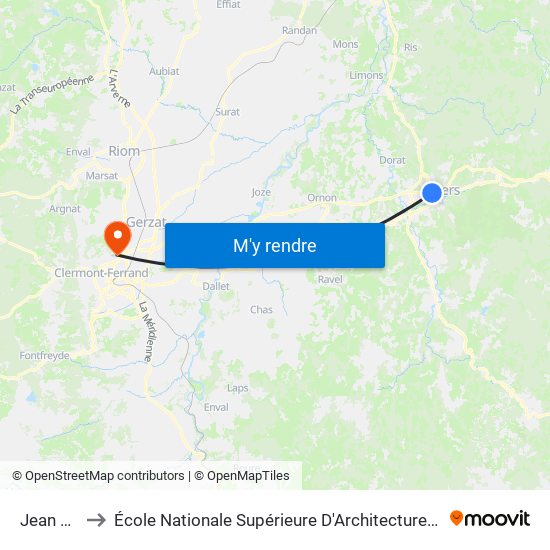 Jean Mince to École Nationale Supérieure D'Architecture De Clermont-Ferrand map