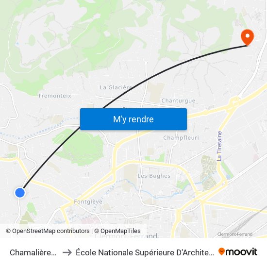 Chamalières Traversin to École Nationale Supérieure D'Architecture De Clermont-Ferrand map