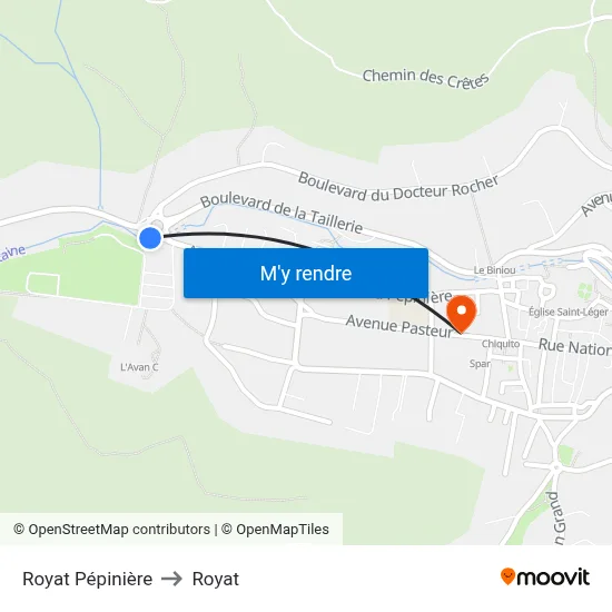 Royat Pépinière to Royat map