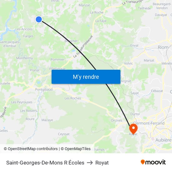 Saint-Georges-De-Mons R Écoles to Royat map