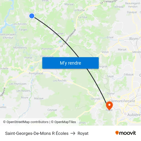 Saint-Georges-De-Mons R Écoles to Royat map