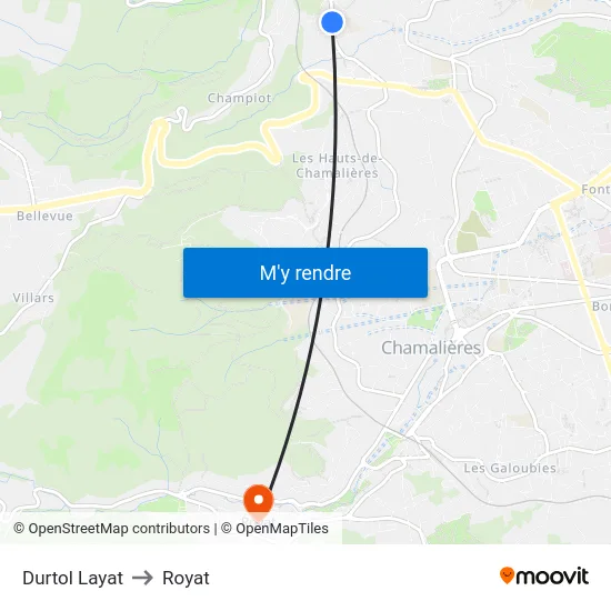 Durtol Layat to Royat map