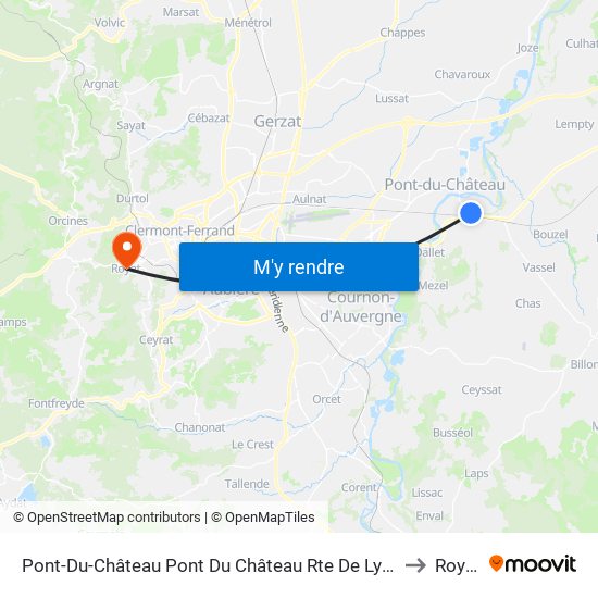 Pont-Du-Château Pont Du Château Rte De Lyon to Royat map