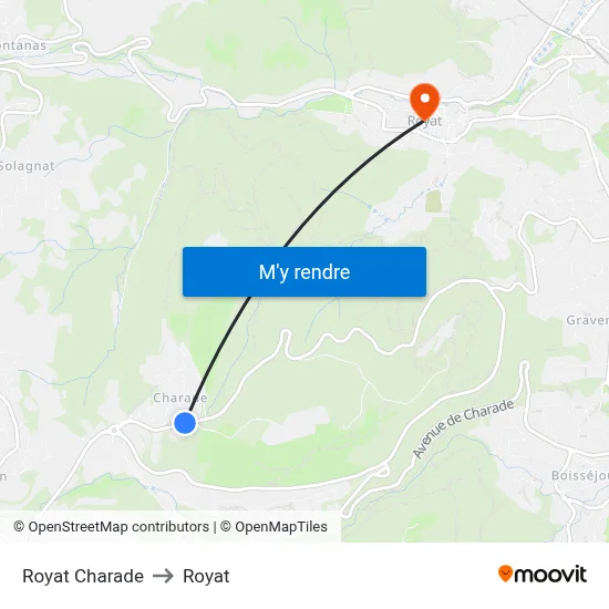 Royat Charade to Royat map