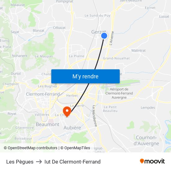 Les Pègues to Iut De Clermont-Ferrand map