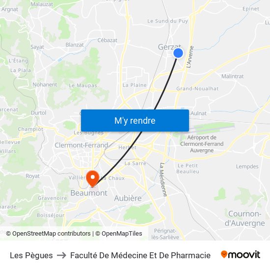 Les Pègues to Faculté De Médecine Et De Pharmacie map