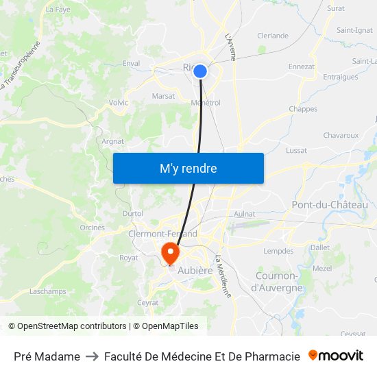 Pré Madame to Faculté De Médecine Et De Pharmacie map