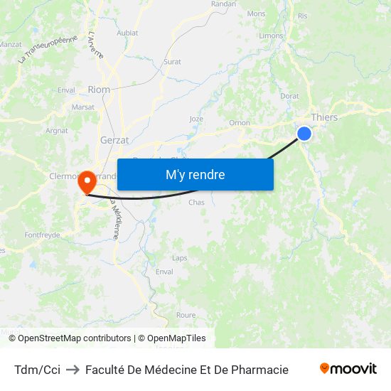 Tdm/Cci to Faculté De Médecine Et De Pharmacie map