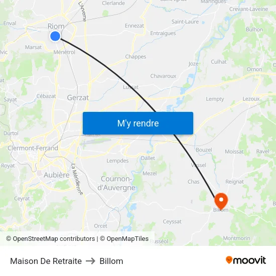 Maison De Retraite to Billom map