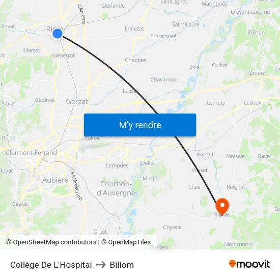 Collège De L'Hospital to Billom map