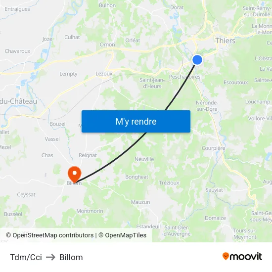 Tdm/Cci to Billom map