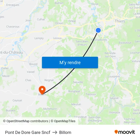 Pont De Dore Gare Sncf to Billom map