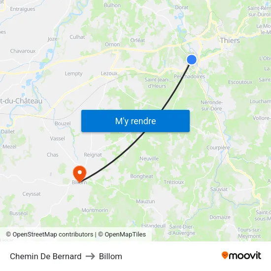 Chemin De Bernard to Billom map