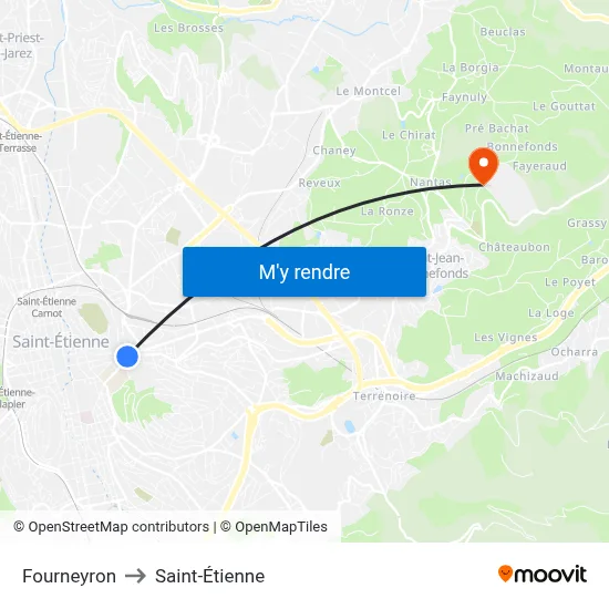 Fourneyron to Saint-Étienne map