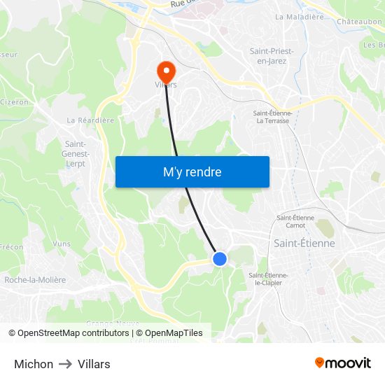 Michon to Villars map