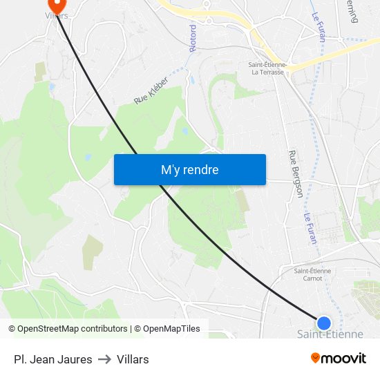 Pl. Jean Jaures to Villars map