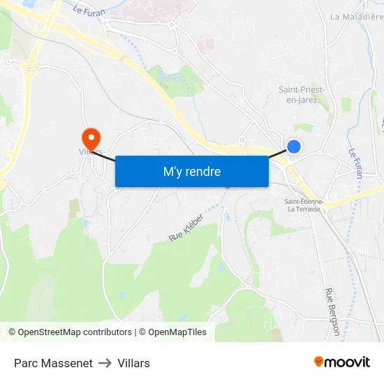 Parc Massenet to Villars map