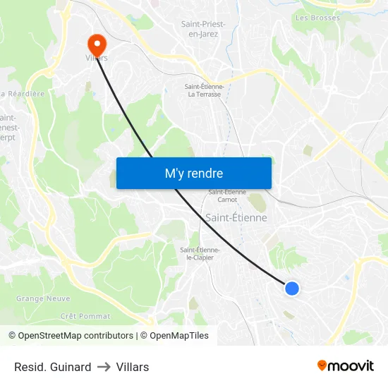 Resid. Guinard to Villars map