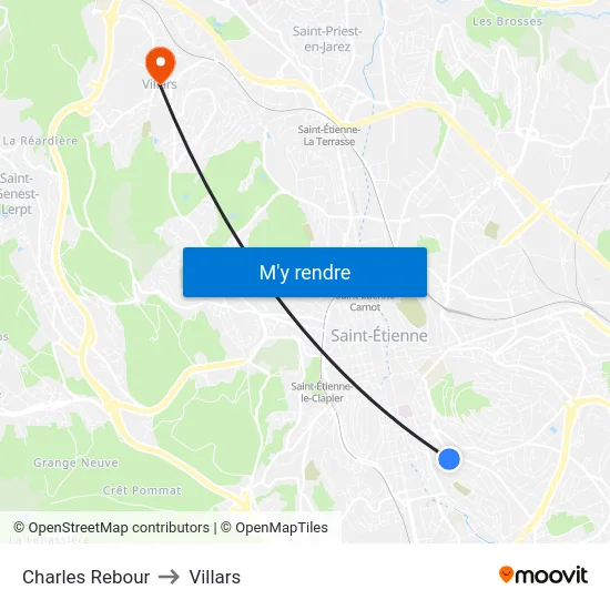 Charles Rebour to Villars map