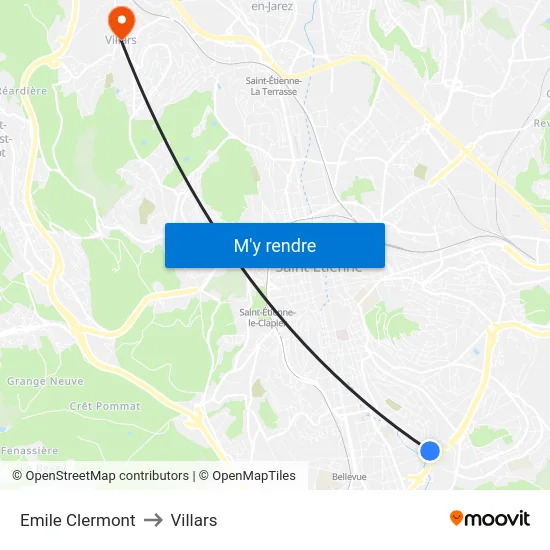 Emile Clermont to Villars map