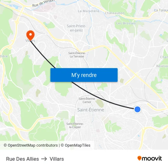 Rue Des Allies to Villars map