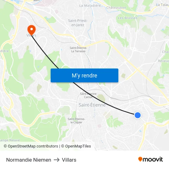 Normandie Niemen to Villars map