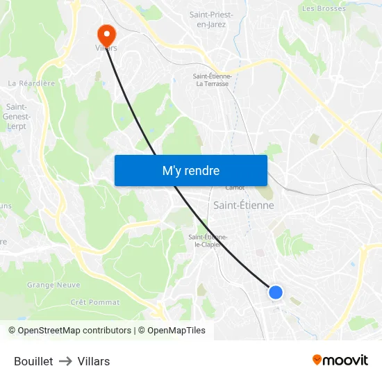 Bouillet to Villars map