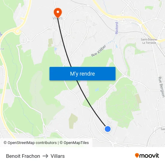 Benoit Frachon to Villars map