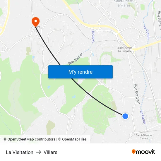 La Visitation to Villars map
