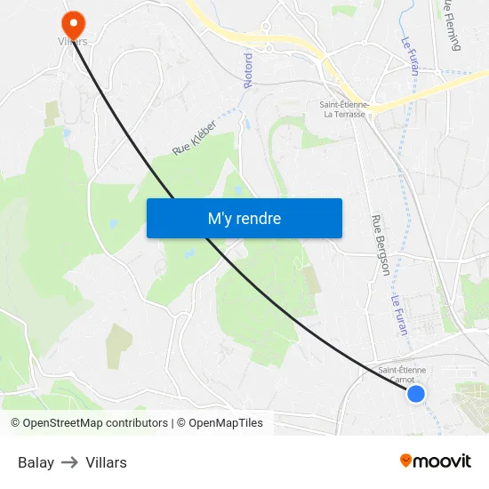 Balay to Villars map