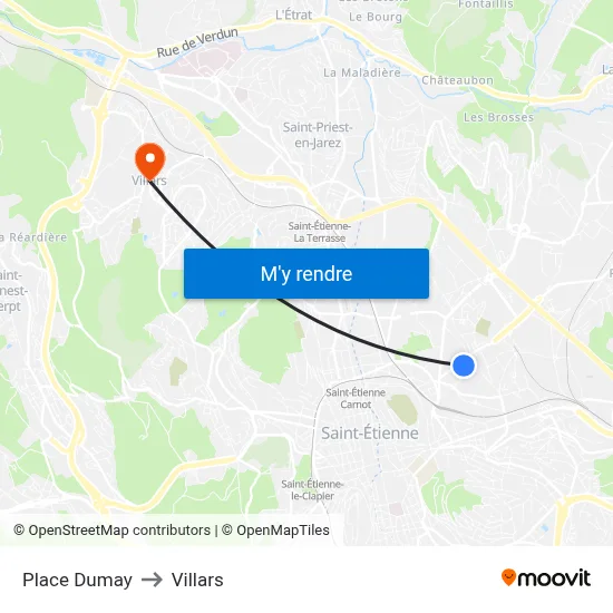 Place Dumay to Villars map