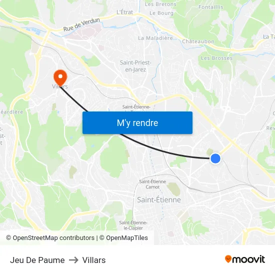 Jeu De Paume to Villars map