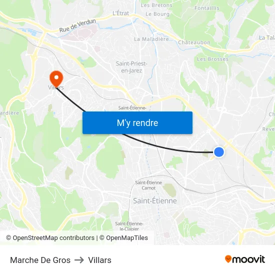 Marche De Gros to Villars map