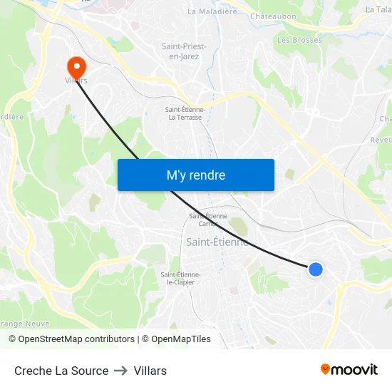 Creche La Source to Villars map