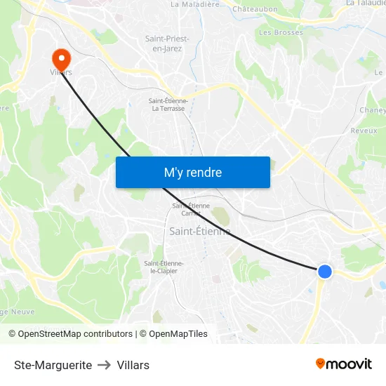 Ste-Marguerite to Villars map