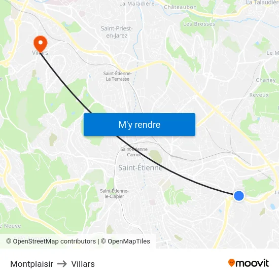 Montplaisir to Villars map