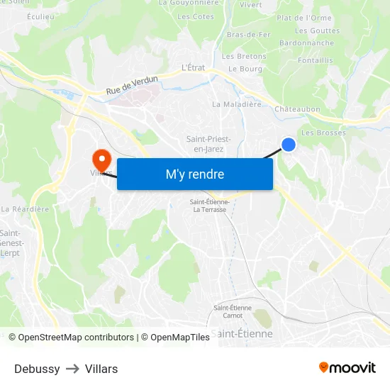 Debussy to Villars map