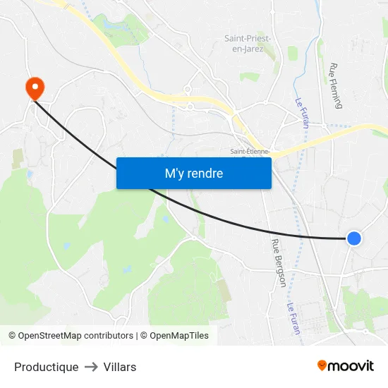 Productique to Villars map